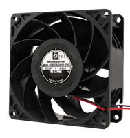 DC Axial Fan, 12 V, Square, 92 mm, 38 mm, Ball Bearing, 125 CFM