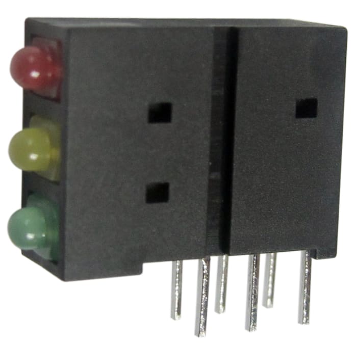 Kingbright L-4060XHA/1I1Y1GD Yeşil Dik Açılı PCB LED İndikatör Lambası, 3 Ledli, İğne Bacaklı, 2,5 V