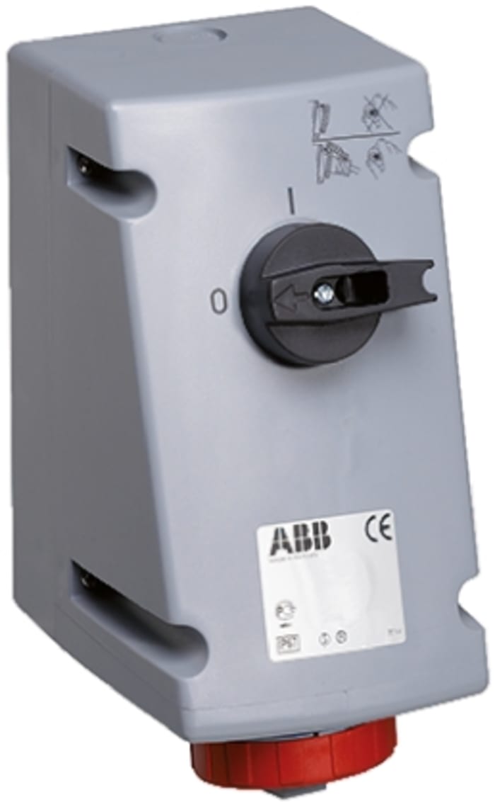 ABB Switchable IP67 Industrial Interlock Socket 3PN+E, Earthing Position 6h, 32A, 415 V