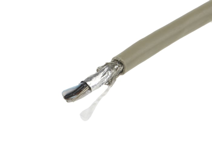 Alpha Wire PRO-TEKT™ 2 Çift, Bükümlü Çift Endüstriyel Kablo, Yangına Dayanıklı, Kesit: 0,23 mm², Ekranlı