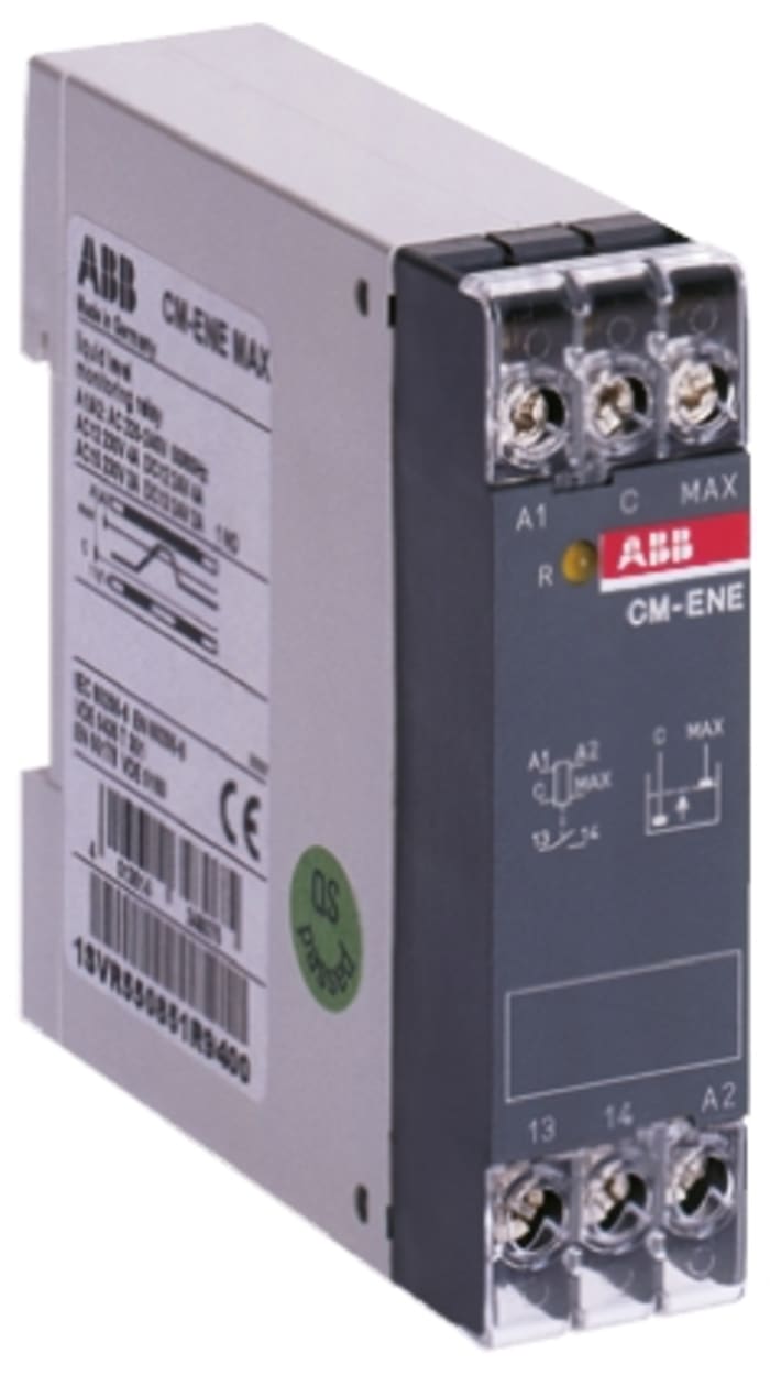 ABB Sıvı Seviye Rölesi, Raya Monte, Vidalı Montaj, 88,5 x 22,5 x 78mm, 30V ac, 220 → 240 V ac