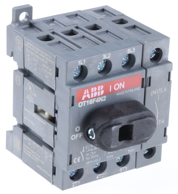 Switch,discon,non-fuse,DIN rail, 4P 16A