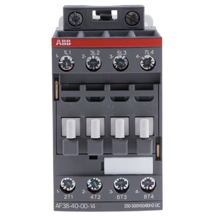 AF38 AF Aralığı Kontaktör, 4 Kutuplu, 55 A, Bobin Gerilimi: 250 → 500 V ac/dc