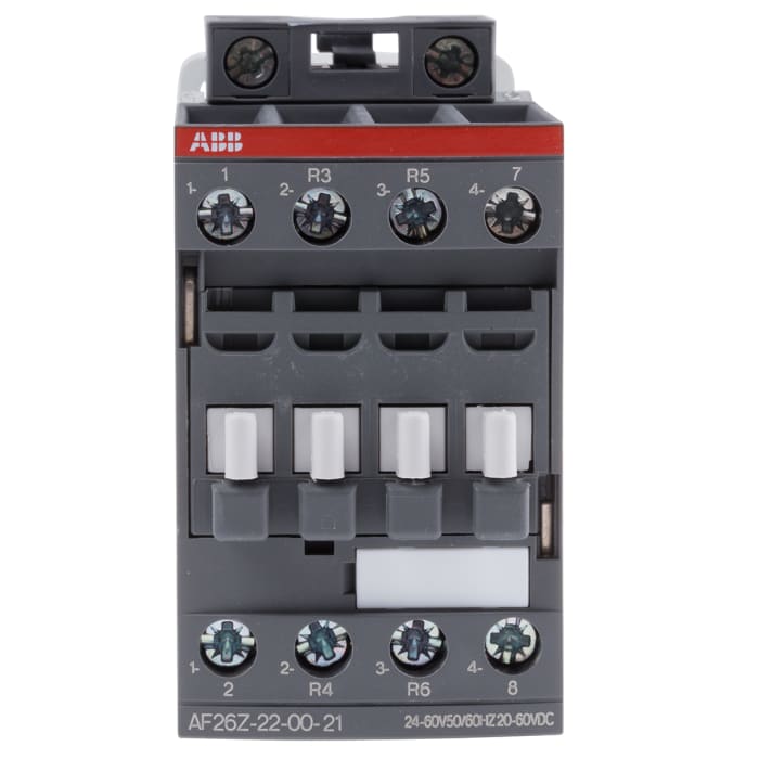 AF26Z AF Aralığı Kontaktör, 4 Kutuplu, 45 A, Bobin Gerilimi: 24 V ac/dc