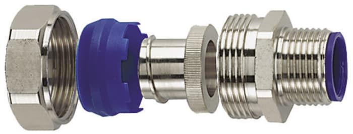 HellermannTyton Boru Bağlantı Parçası, Düz Bağlantı Elemanı, Nikel Kaplamalı, Pirinç, PA 6, 32mm boyutlarında, IP68