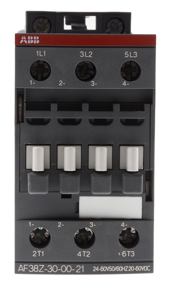 AF38 AF Aralığı Kontaktör, 3 Kutuplu, 24 A, 22 kW, Bobin Gerilimi: 50/60 Hzte 24 → 60 V