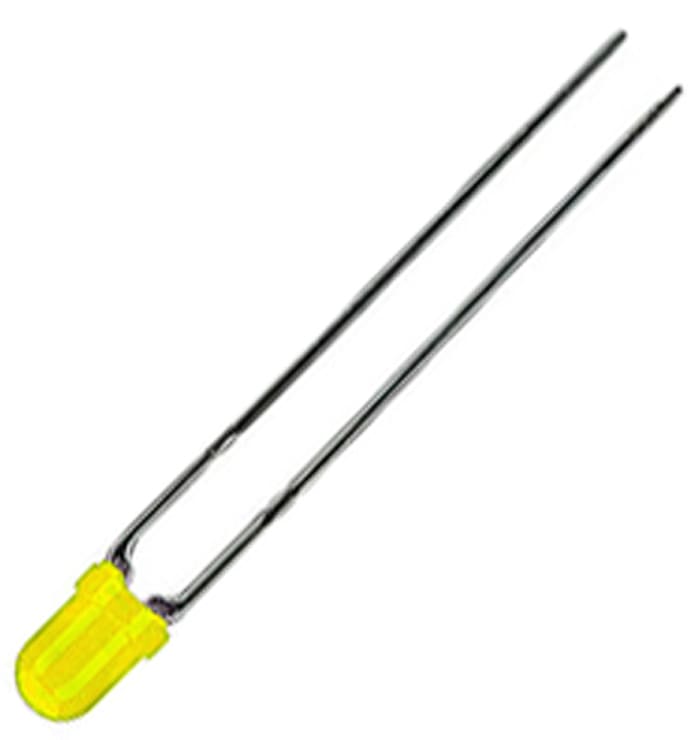 Kingbright L-937YYD Sarı Çift Kutuplu LED 588 nm, Yuvarlak Mercekli, İğne Bacaklı 3 mm (T-1)