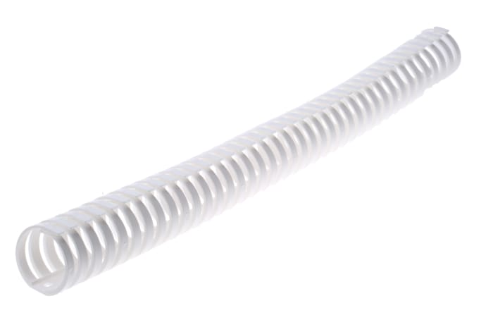 HellermannTyton White Slotted Flexible Panel Trunking - Flexible Slot, W45 mm x D48mm, L0.5m, Plastic