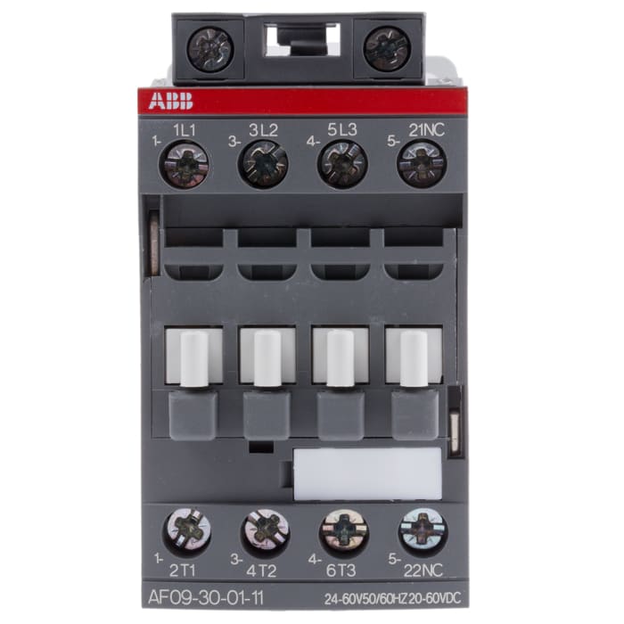 AF09 AF Aralığı Kontaktör, 3 Kutuplu, 25 A, 4 kW, Bobin Gerilimi: 24 V ac/dc