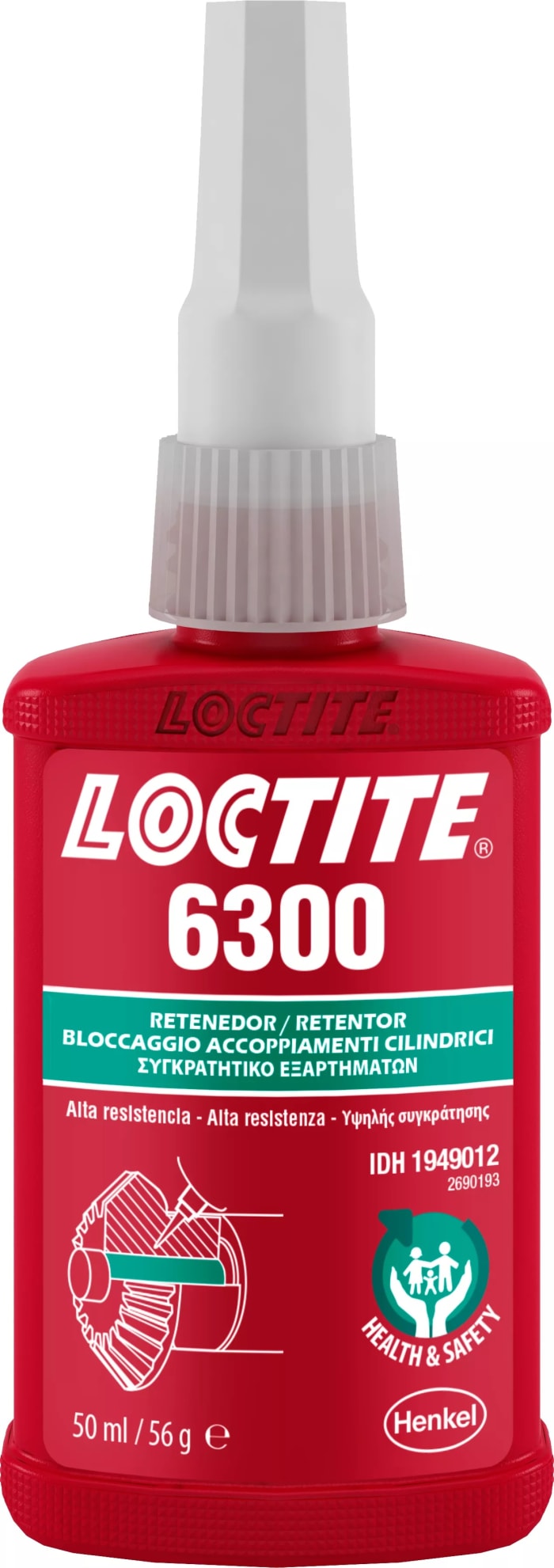 Loctite 6300 Yeşil Dişli sabitleyici, 1 hafta Kürlenmiş, 50 ml