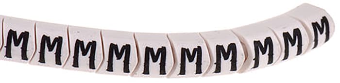 HellermannTyton Kablo İşaretleyici, Beyaz üstüne Siyah Renkli, M, Kaydırarak Takma, 1mm → 3mm