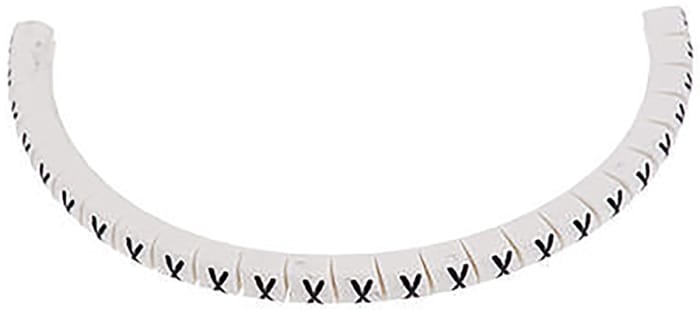 HellermannTyton Kablo İşaretleyici, Beyaz üstüne Siyah Renkli, X, Kaydırarak Takma, 1mm → 3mm