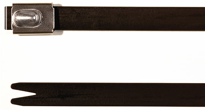 HellermannTyton, Siyah, Polyester Kaplamalı Paslanmaz Çelik, Bilyalı Kablo Bağı, 201mm x 7,9 mm