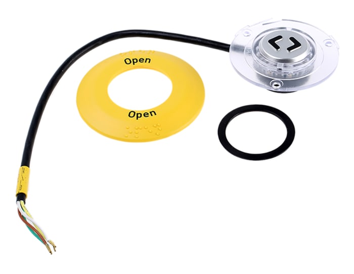 Buton / Buton Siviç / Buton Switch, 1-pole on-off switch, Anlık, Aydınlatmalı, Sarı LEDli, IP67 (Ön); IP65 (Arka)