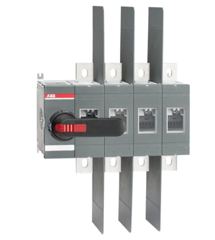 ABB 4P Pole Surface Mount Switch Disconnector - 800A Maximum Current, 450kW Power Rating, IP00