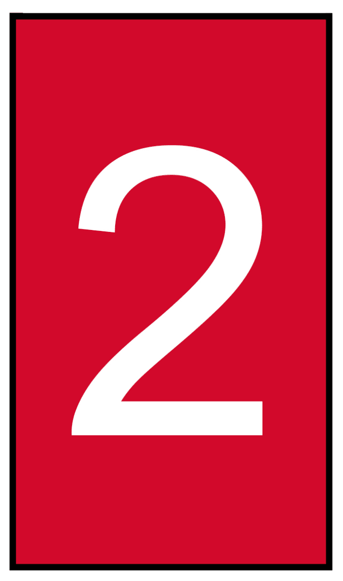 HellermannTyton Kablo İşaretleyici, Kırmızı üstüne Beyaz Renkli, 2, Kaydırarak Takma, 1,7mm → 3,6mm