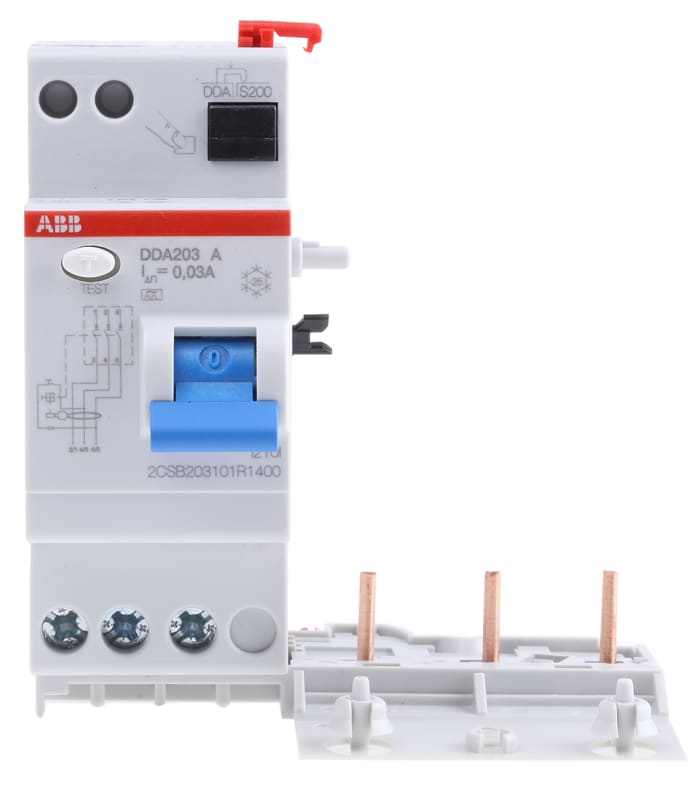 ABB pro M compact Kaçak Akım Koruma Rölesi - RCD, Kesme: 30mA, 40 A, 3P, DIN Rayı