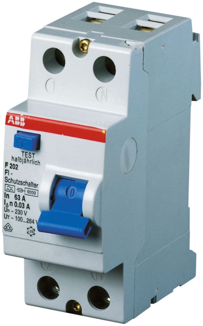 ABB 40A 2 Kutuplu A Tipi Kaçak Akım Korumalı Otomatik Sigorta (RCCB) F202