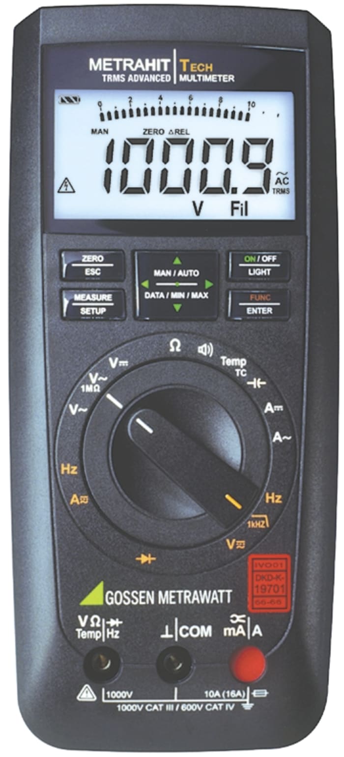 Gossen Metrawatt METRAHIT AM TECH Dijital Multimetre, 10A ac, 1000V ac, 1000V dc, 10A dc