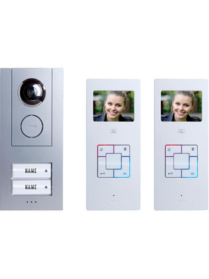 Video door intercom set, two-family house, 22 mm, 92 mm, 148 mm