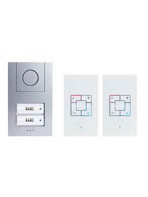 Audio door intercom set, two-family house