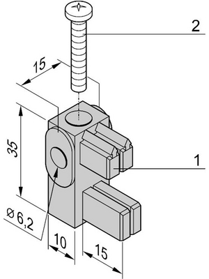 Fixing with insulating block, 25mm