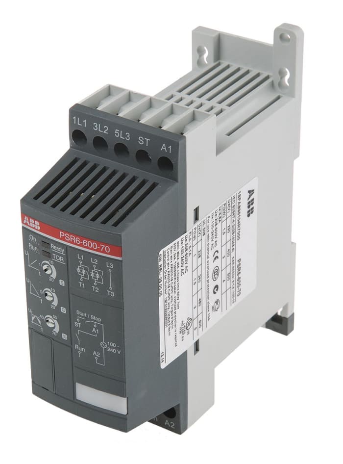 ABB Soft Starter, Soft Start, 3 kW, 600 V ac, 3 Phase, IP20