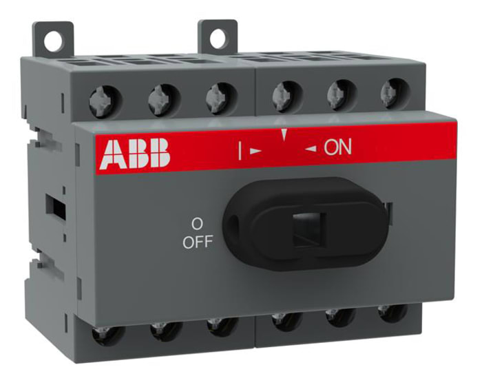 ABB 6P Pole Isolator Switch - 16A Maximum Current, 7.5kW Power Rating, IP20