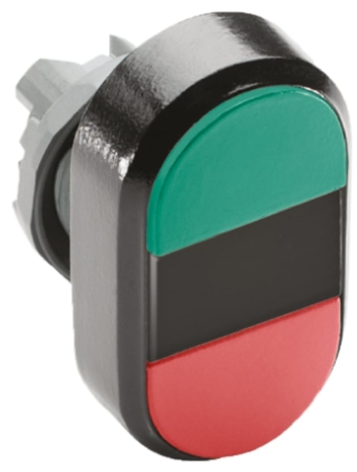 ABB Modular Series Green, Red Momentary Push Button Head, 22mm Cutout, IP66