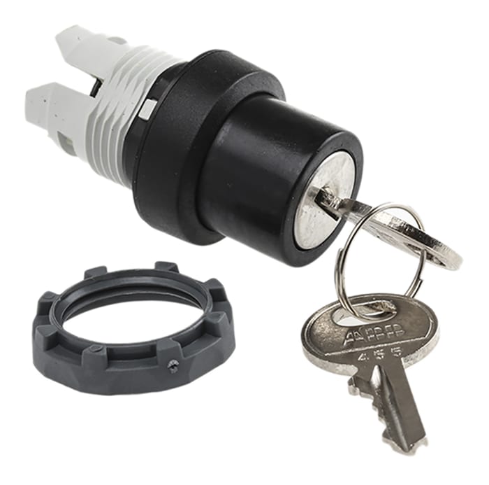 ABB Anahtarlı Buton (Sadece Kafa), Anahtar, 3 Konumlu, Ortaya Çekme Yaylı