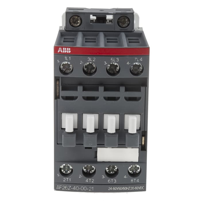 AF26Z AF Aralığı Kontaktör, 4 Kutuplu, 45 A, Bobin Gerilimi: 24 V ac/dc