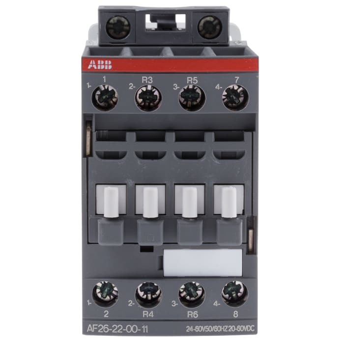 AF26 AF Aralığı Kontaktör, 4 Kutuplu, 45 A, Bobin Gerilimi: 24 V ac/dc