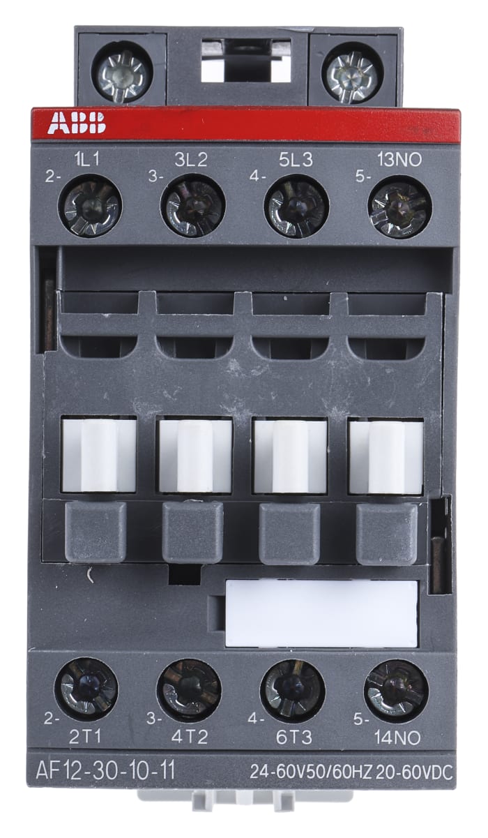 AF12 AF Aralığı Kontaktör, 3 Kutuplu, 28 A, 5,5 kW, Bobin Gerilimi: 24 V ac/dc