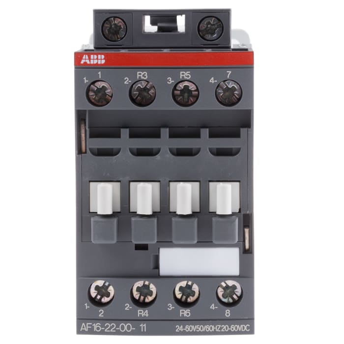 AF16 AF Aralığı Kontaktör, 4 Kutuplu, 30 A, Bobin Gerilimi: 24 V ac/dc