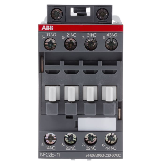 NF22 AF Aralığı Yardımcı Kontaktör, 6 A, Bobin Gerilimi: 20 → 60 V dc, 24 → 60 V ac