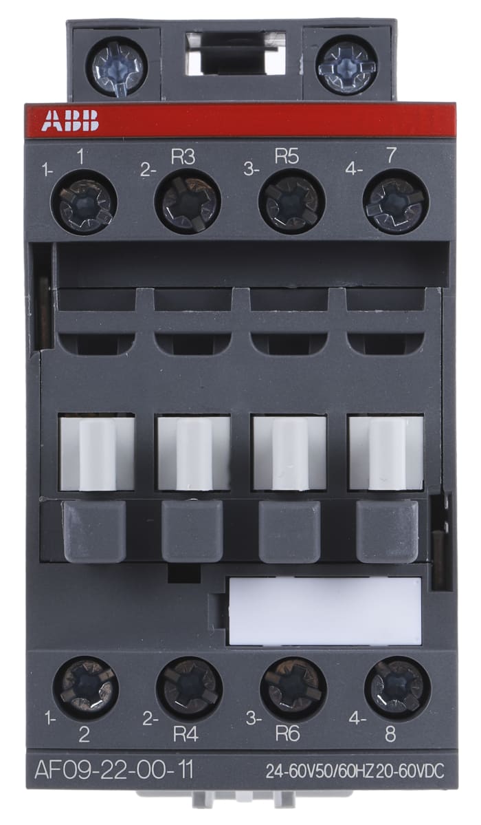 AF09 AF Aralığı Kontaktör, 4 Kutuplu, 25 A, Bobin Gerilimi: 24 V ac/dc