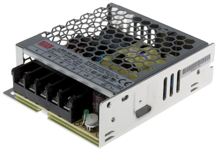 Mean Well, 38W SMPS (Anahtarlamalı Güç Kaynağı), 1 Çıkışlı, 800mA