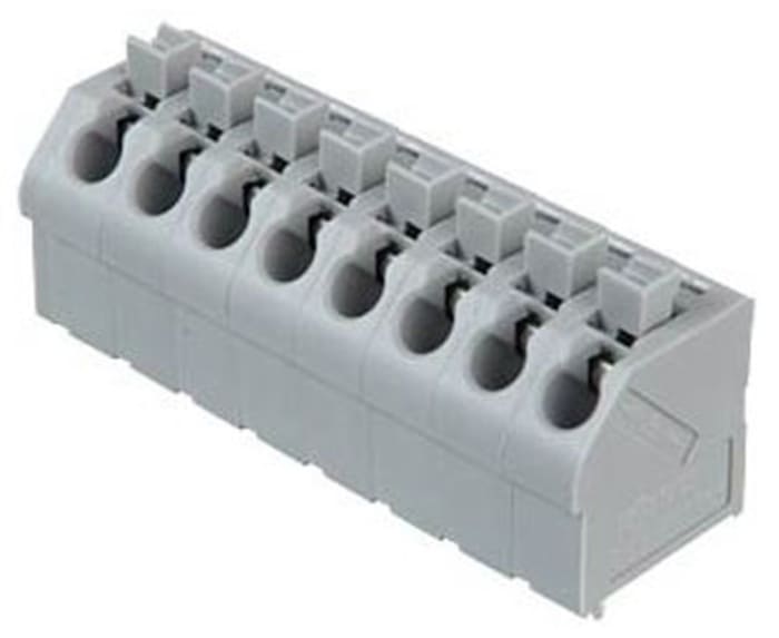 Wago 8 Kutuplu PCB Terminal Şeridi, Dişi, 630 V, PCBye / Karta Monte, 250 Serisi