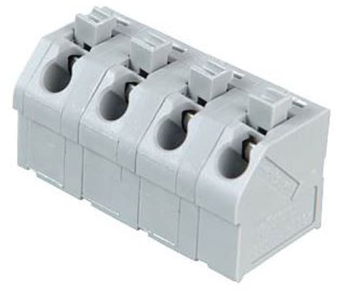 Wago 4 Kutuplu PCB Terminal Şeridi, Dişi, 1 kV, PCBye / Karta Monte, 250 Serisi