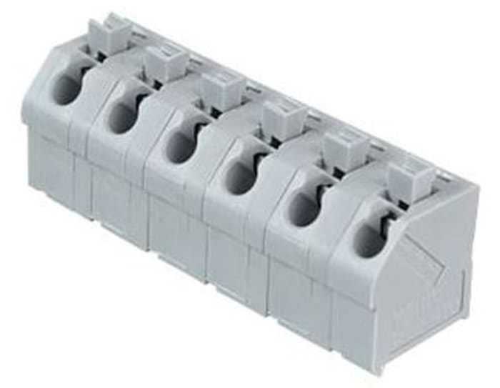 Wago 6 Kutuplu PCB Terminal Şeridi, Dişi, 1 kV, PCBye / Karta Monte, 250 Serisi