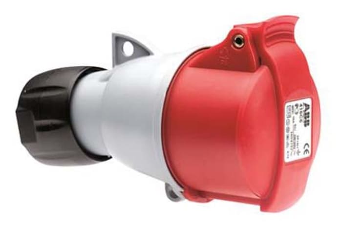ABB Endüstriyel Fiş / Priz, Priz, 3P+N+E, 415 V, 32A, Kablo Ucuna Monte, Kırmızı, IP44, Easy & Safe Serisi