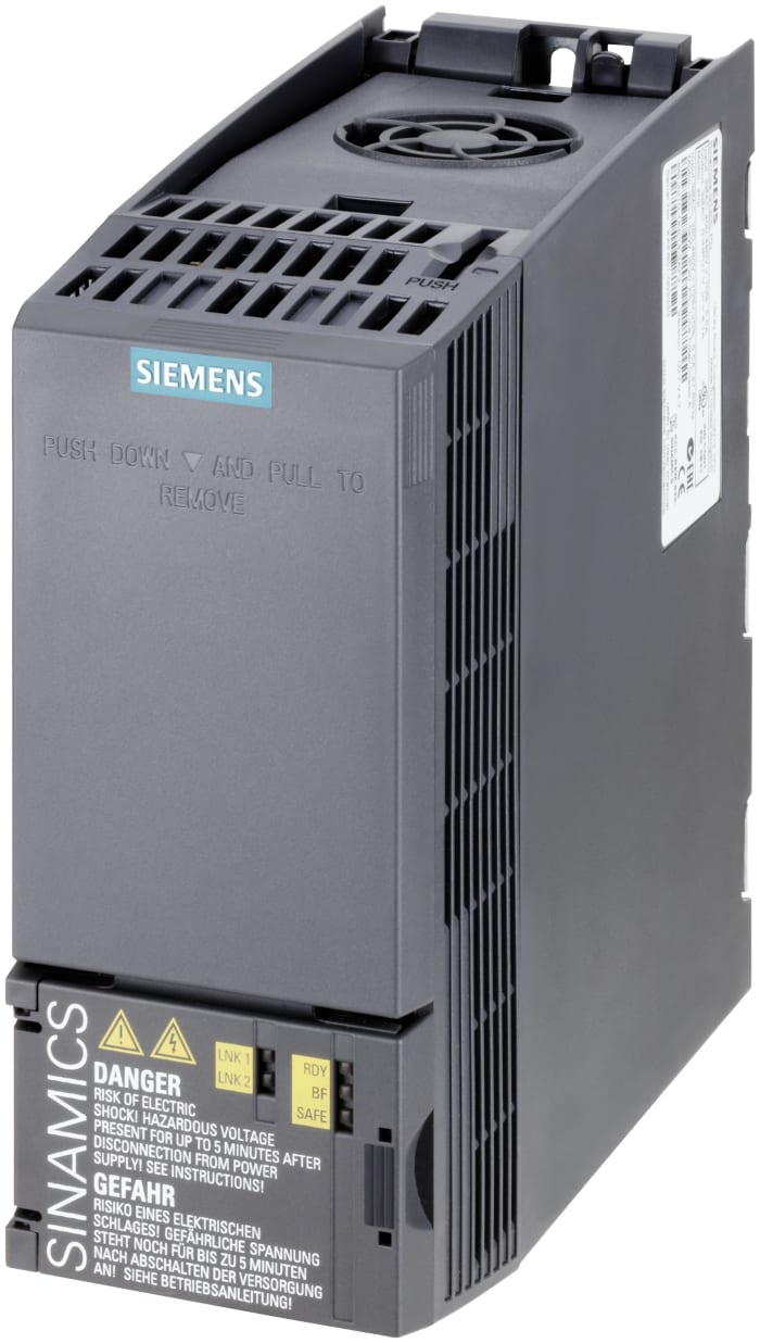 Siemens Inverter Drive, 1.1 kW, 3 Phase, 400 V ac, 3.2 A, 4.1 A, SINAMICS G120C Series