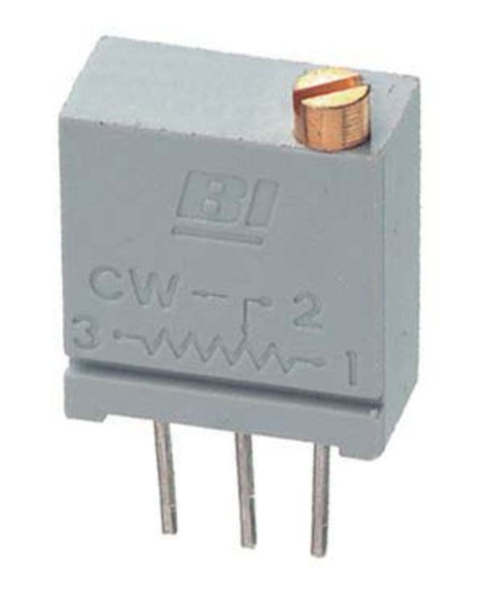 TT Electronics/BI Kesici, Kırpıcı Potansiyometre 100kΩ, 20 Dönüşlü, Üstten Ayarlı, 0,5W, ±100ppm/°C