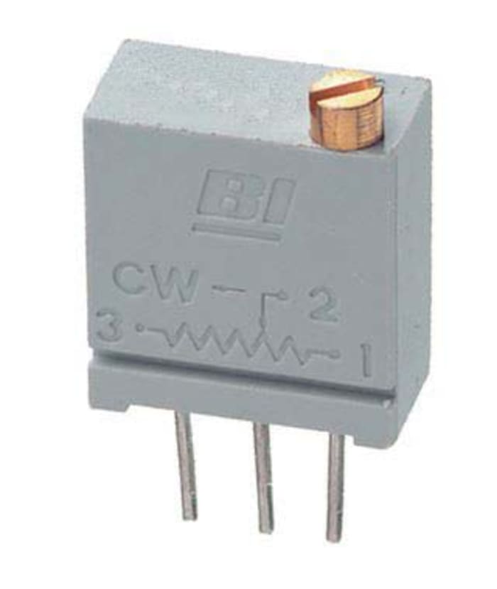 20kΩ, Through Hole Trimmer Potentiometer 0.5W Top Adjust TT Electronics/BI, 67