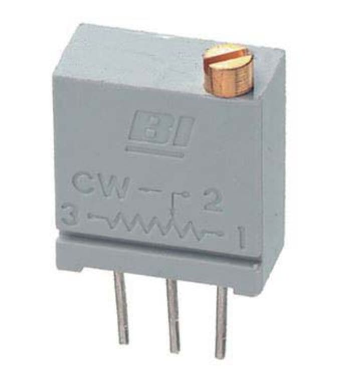 10kΩ, Through Hole Trimmer Potentiometer 0.5W Top Adjust TT Electronics/BI, 67