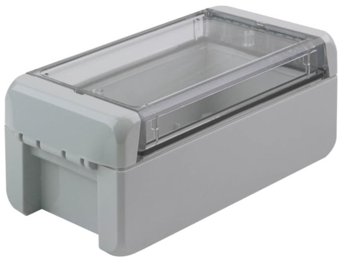 Bopla Bocube Series Light Grey Polycarbonate V0 Enclosure, IP66, IP68, IK07, Transparent Lid, 151 x 80 x 60mm