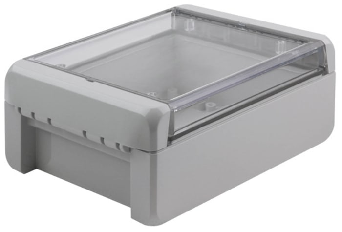 Bopla Bocube Series Light Grey Polycarbonate V0 Enclosure, IP66, IP68, IK07, Transparent Lid, 151 x 125 x 60mm