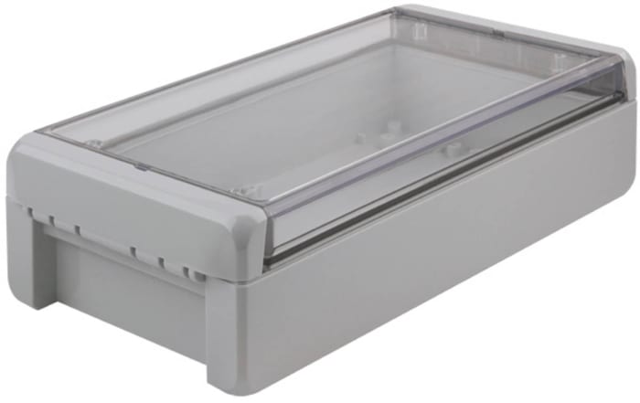 Bopla Bocube Series Light Grey Polycarbonate V0 Enclosure, IP66, IP68, IK07, Transparent Lid, 231 x 125 x 60mm