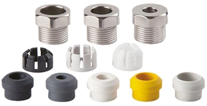 Bulgin 7000 Series Black, Grey, White, Yellow Metal Cable Gland Kit, 13mm Min, 15mm Max, IP66, IP68, IP69K