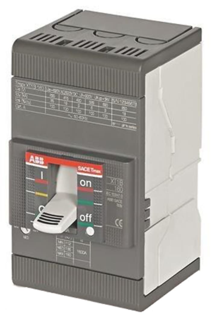 ABB Protecta Termik Manyetik Şalter (MCCB), Kesme Kapasitesi: 36 kA, 63 A, DIN Rayına Monte, 3P